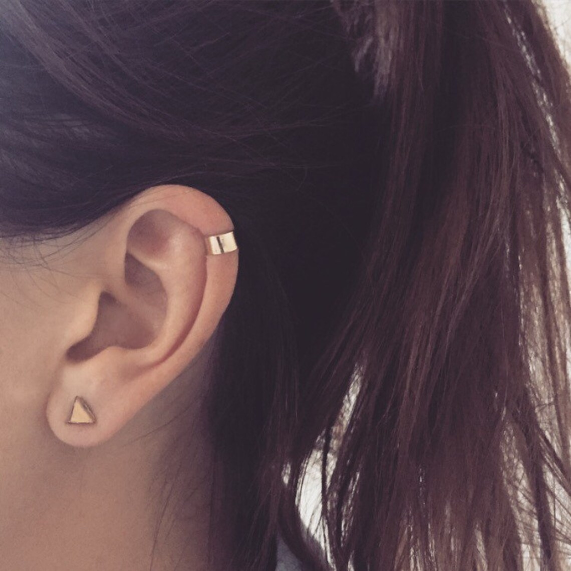 Plain 9ct Gold Ear Cuff Helix 9k Solid Yellow Gold Red Gold Etsy