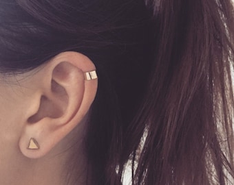 Solid Plain 9ct Gold Ear cuff, helix, 9k solid yellow gold, red gold or white gold ear wrap, ear jacket, trend 9 carat minimal helix