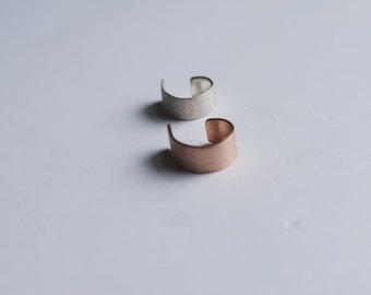 Ear Cuff brushed matte textured finish in sterling silver, 9ct Gold, rose gold, white gold