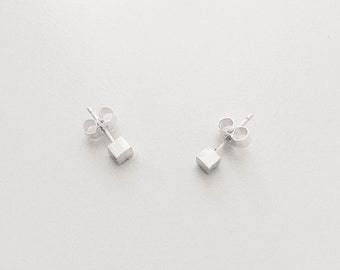 Kubusoorbellen Vierkante sterlingzilveren stekers minimale kleine stekers sieraden sieraden