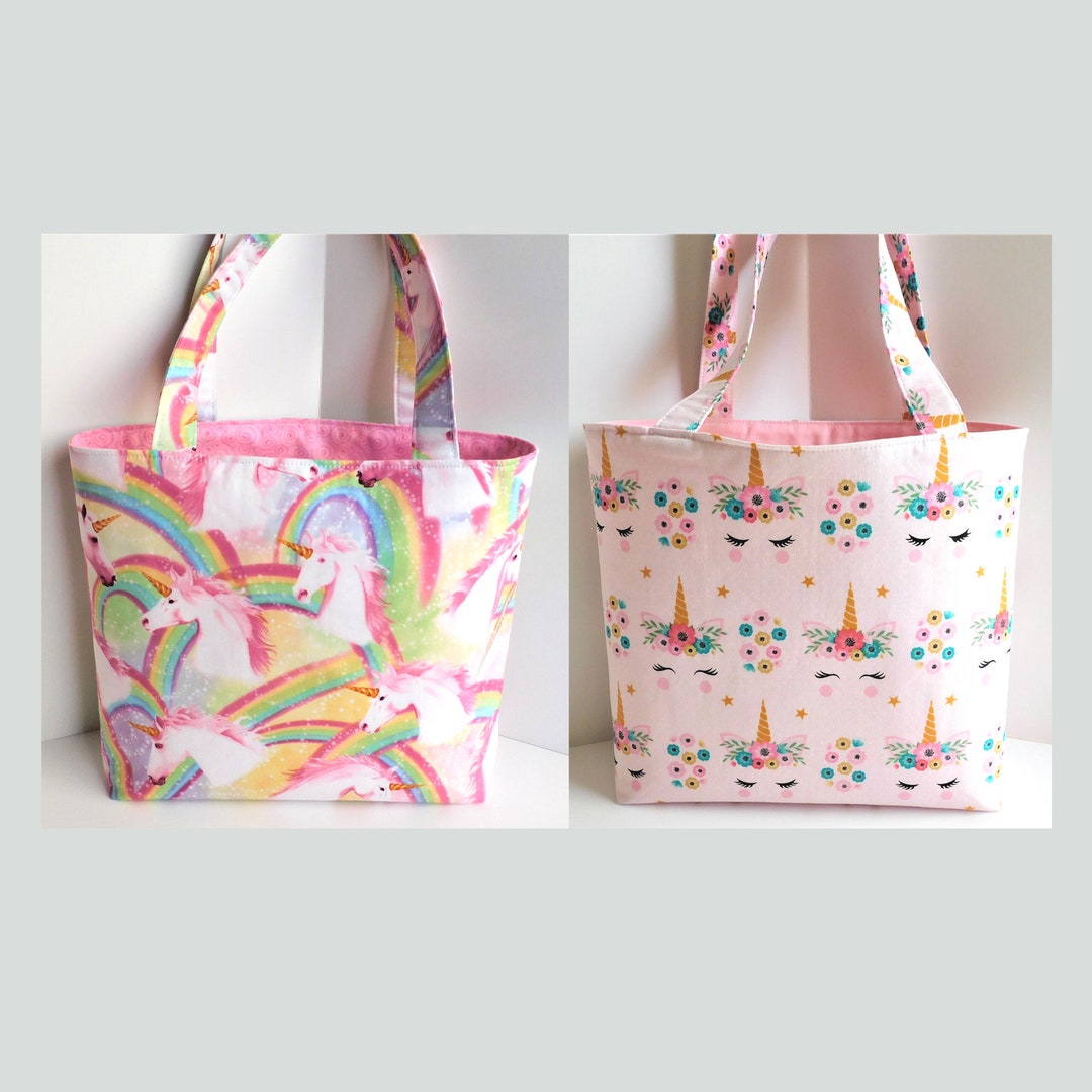 Unicorn Pattern Print Leather Tote Bag main image 0