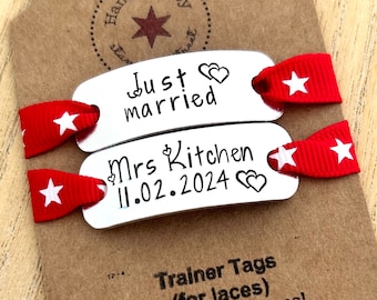 Wedding Trainer Tags,Customise your Converse, Bride Pumps, Evening Shoes, Wedding Lace Tags, Bride Gifts, Bridesmaid Gifts, Gifts for Bride