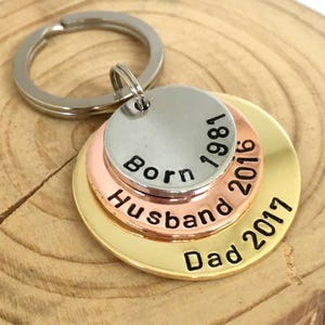 Personalised Gifts for Husband, Daddy Keyring, Fathers Day Gift, From Wife, Dad Birthday Gift, Husband Valentines Gift, Dad Christmas Gift image 8