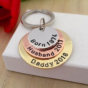 Personalised Gifts for Husband, Daddy Keyring, Fathers Day Gift, From Wife, Dad Birthday Gift, Husband Valentines Gift, Dad Christmas Gift image 4