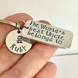 Gifts for Uncles, The Worlds Best Uncle Keyring, Personalized Aluminium Keychain, Personalised Keyring for Brothers image 4