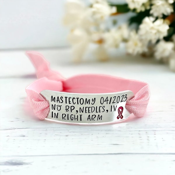 Breast Cancer Medical Bracelets, Customised Wording, Lymphctomy, Medical Jewellery, Jewelry, Stretchy Bracelet