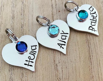 Extra Heart Charms for existing Stamping Street Keyring (Kids Print font)