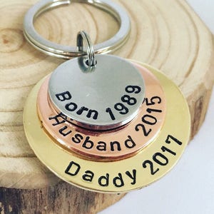 Personalised Gifts for Husband, Daddy Keyring, Fathers Day Gift, From Wife, Dad Birthday Gift, Husband Valentines Gift, Dad Christmas Gift image 7