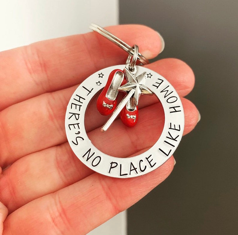 New Home Gift, There's No Place Like Home, New Home, Housewarming Gift, New Home Keyring, New Home Keychain, Ruby Slippers, Dorothy, Oz image 3