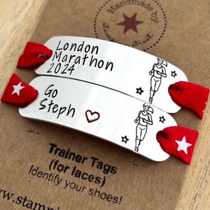 Running Girl, Personalised Trainer Tags, Marathon Runners Gift, London Marathon, Motivational Runners Gift, Gifts for Sports Lovers