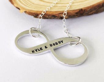 Personalised Infinity Necklace, Personalized Infinity Pendant, Infinity Symbol, Figure Eight Necklace, Every Day Jewellery, Silver Jewelry