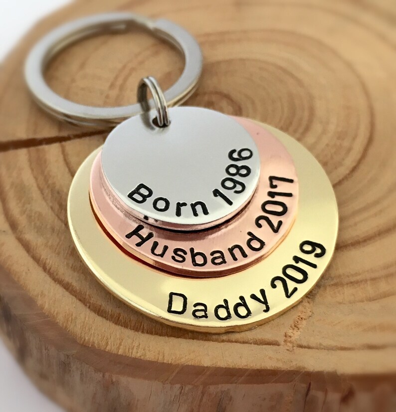 Personalised Gifts for Husband, Daddy Keyring, Fathers Day Gift, From Wife, Dad Birthday Gift, Husband Valentines Gift, Dad Christmas Gift image 1