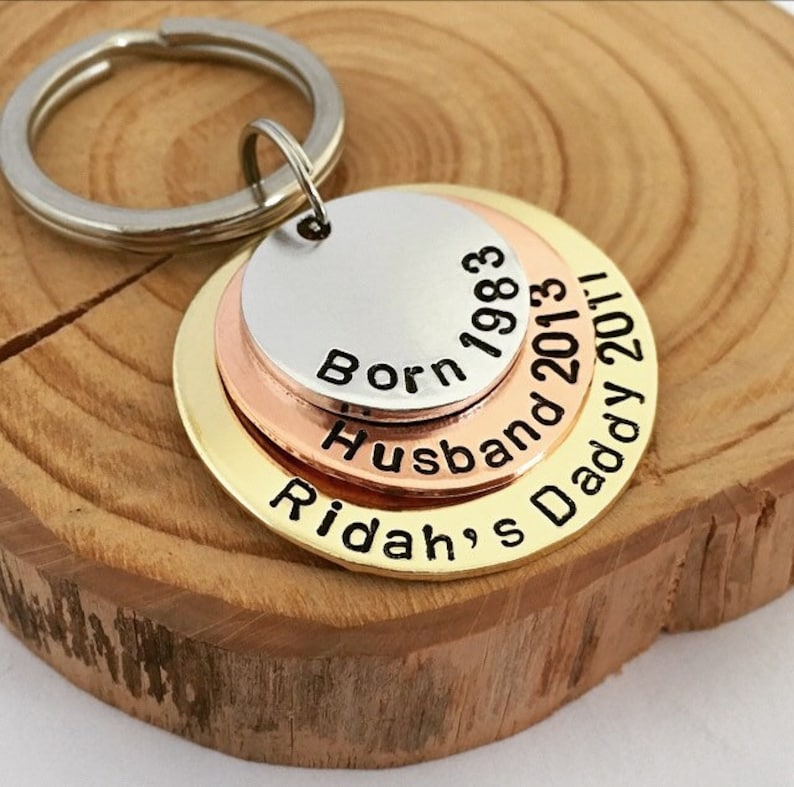 Personalised Gifts for Husband, Daddy Keyring, Fathers Day Gift, From Wife, Dad Birthday Gift, Husband Valentines Gift, Dad Christmas Gift image 3