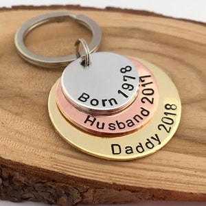 Personalised Gifts for Husband, Daddy Keyring, Fathers Day Gift, From Wife, Dad Birthday Gift, Husband Valentines Gift, Dad Christmas Gift image 6