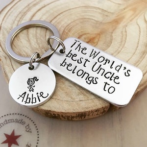 Gifts for Uncles, The Worlds Best Uncle Keyring, Personalized Aluminium Keychain, Personalised Keyring for Brothers Add 1 disc