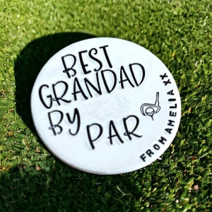 Grandad Golf Gift, Personalised Gifts for Grandpa, Golf Gifts, Golf Ball Marker, Best Grandad By Par, Golf Christmas Gifts