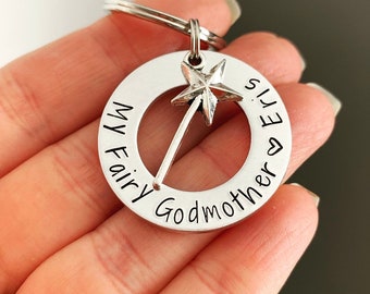 Gifts for Godmothers, My Fairy Godmother Keyring, Godparent Gifts, Personalised Guideparent Gift, Christening Gifts