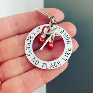 New Home Gift, There's No Place Like Home, New Home, Housewarming Gift, New Home Keyring, New Home Keychain, Ruby Slippers, Dorothy, Oz image 1