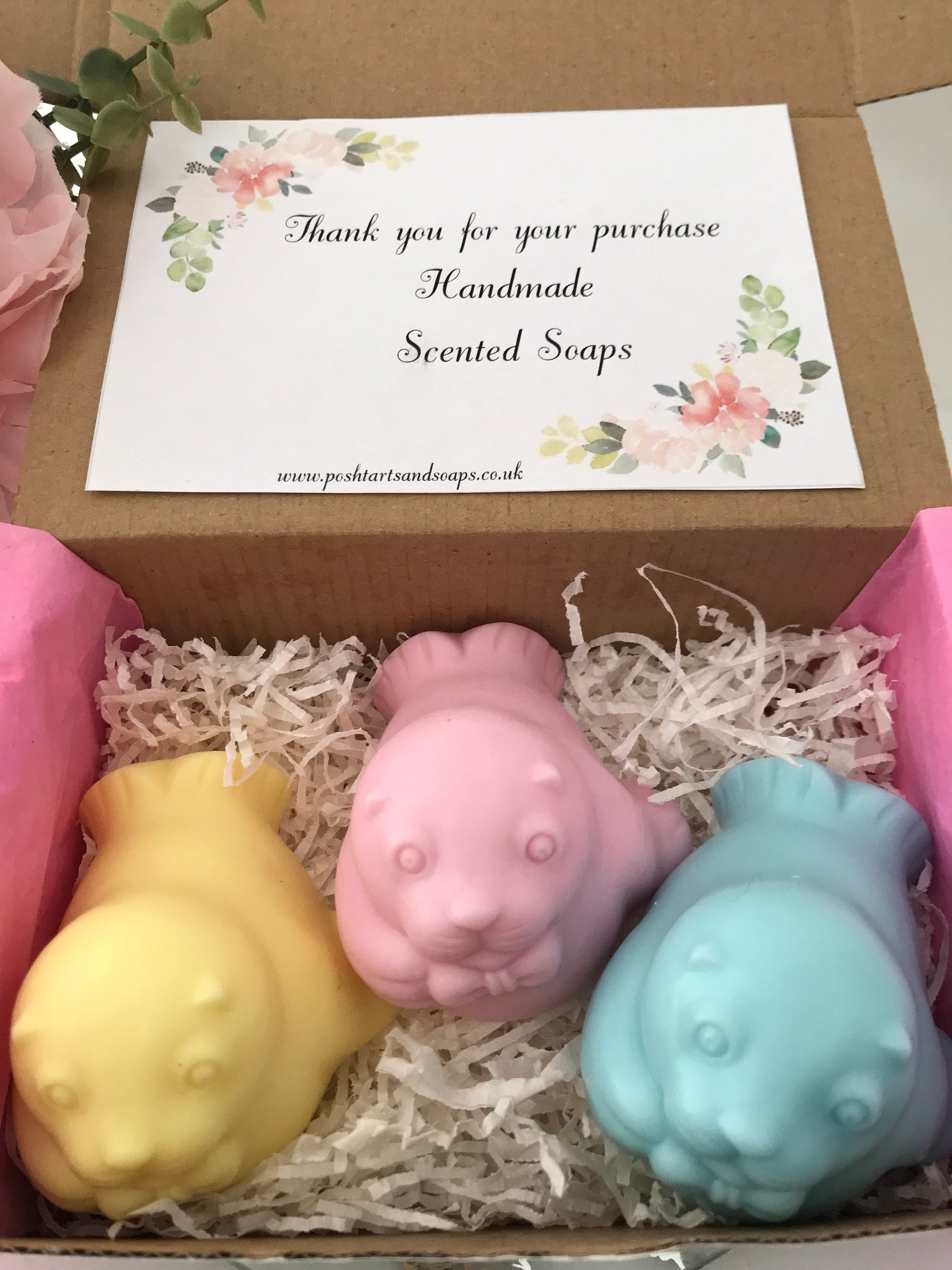 Box of 3 Handmade cute animal shaped Soap Vegan friendly Etsy