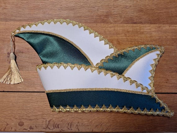 Prunkmütze Für Elferrat & Komitee – Narrenkappe In Größen 55-61 Cm, Mit Goldborde & Glöckchen