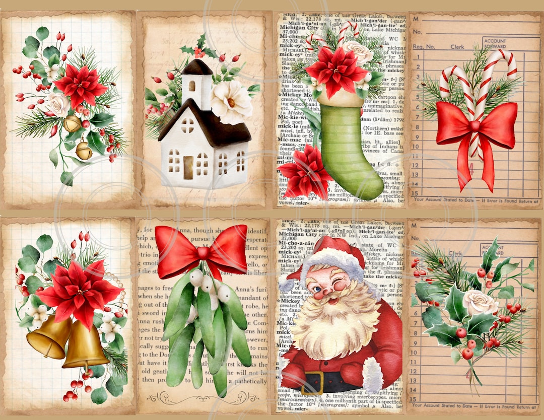 Christmas Journal Cards Etsy