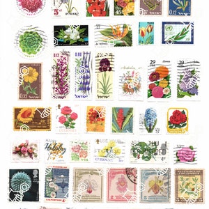 Selos de flores vintage para registro no diário