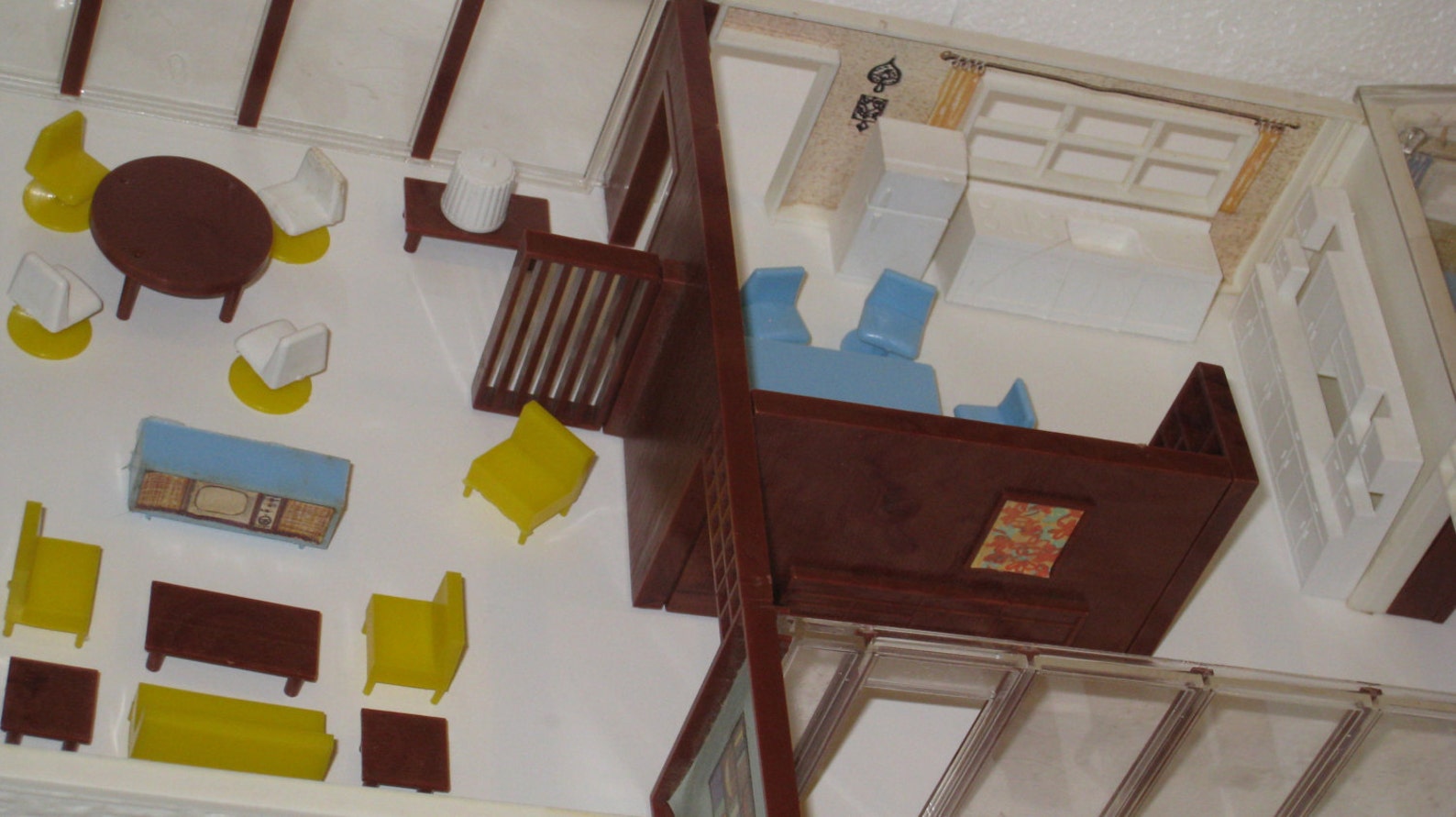 Vintage 1960s Dollhouse with Plastic Furniture by Etsy
