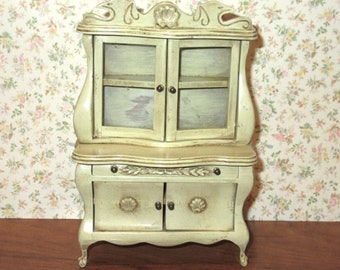 Sonia Messer French Provincial Dollhouse Hutch China Cabinet