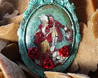 Brooch Marie Antoinette and the Count of Fersen at the Petit Trianon, the secret loves of Versailles, Mother's Day gift