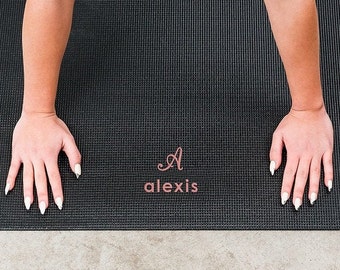 Customized No-Slip Yoga Mat - Embroidered Gym Mat - Personalized Yoga Mat - Pilates Class - Pilates Mat - Birthday Gift - Bridal Party Gift