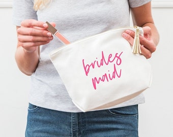 Bridesmaid Makeup Bag - Personalized Cosmetics Bag - Bridesmaid Gift - Wedding Gift - Bridal Party Gift - Bridesmaid Proposal - Bachelorette