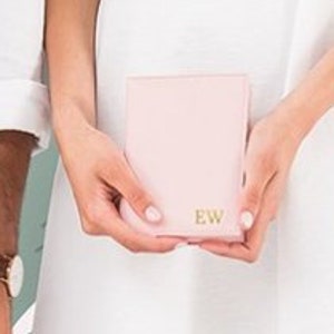 Passport Holder with Gold Foil Monogram