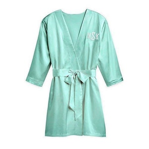 Bata tipo kimono verde menta personalizada - Talla L/XL - Kimono personalizado - Bata con monograma - Bata - Pijama - Regalo de Navidad - Regalos para ella