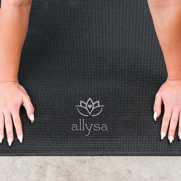 Personalized Lotus Flower Yoga Mat - Embroidered Name Yoga Mat - Customized Yoga Mat - Namaste - Yogi - Meditation Mat - Home Workout Mat