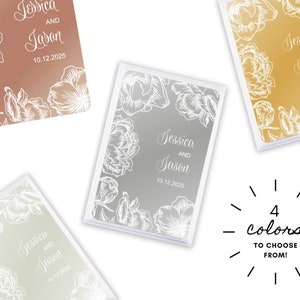 Custom Metallic Wedding Playing Cards - Personalized Wedding Favor - Boho Floral Playing Cards - Unique Party Favor - Custom Playing Cards