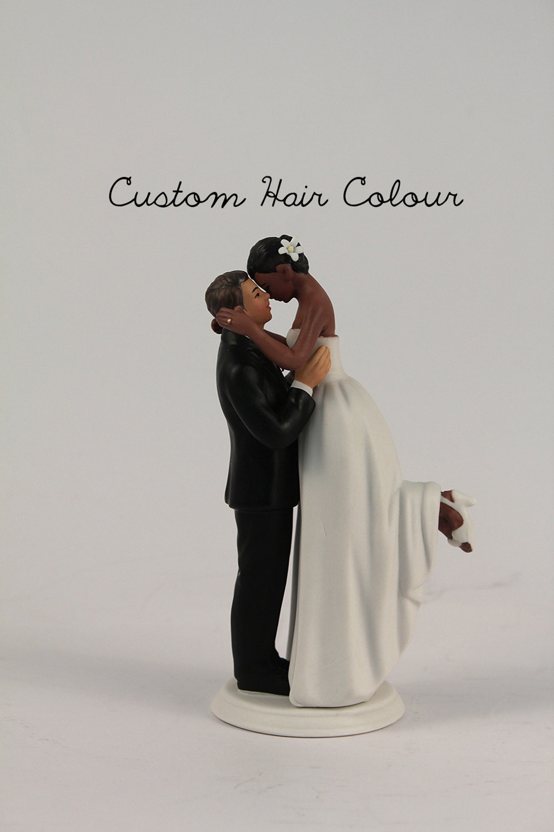 Personalized Bride and Groom Wedding Cake Toppers - Medium Skin Tone ...