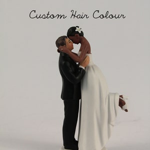 Personalized Bride and Groom Wedding Cake Toppers - Medium Skin Tone ...