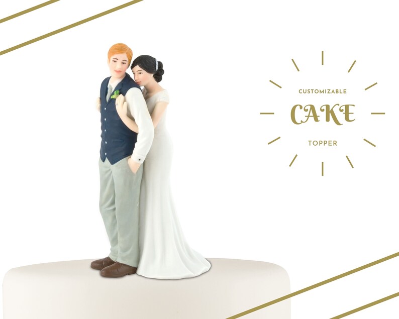 Custom Wedding Cake Topper Bride and Groom Sweet Embrace - Etsy