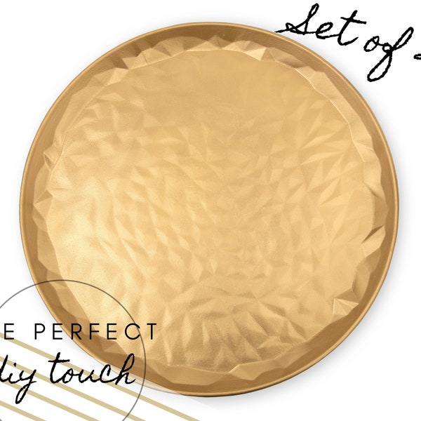 Set of 2 Large Gold Accent Trays - Pinch Platter - Pinch Plates - DIY Centerpiece - DIY Wedding - Gold Wedding - Glam Home Décor