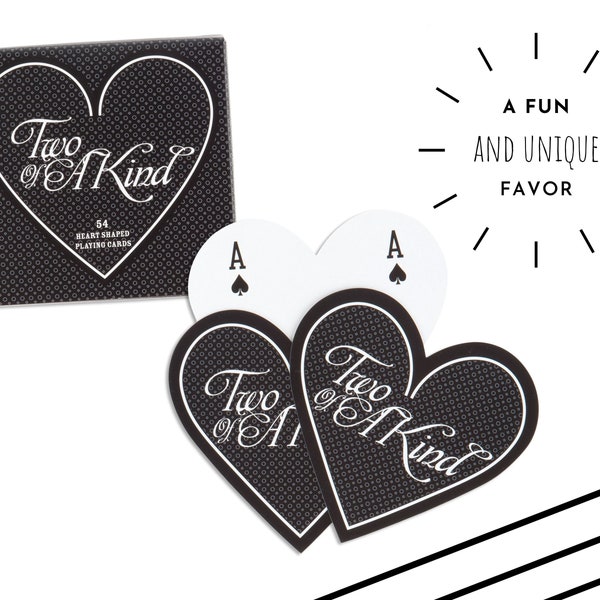 Carte da gioco a forma di cuore - Bomboniera con carte da gioco - Bomboniera per matrimonio - Festa di anniversario - Festa di fidanzamento - Festa a tema Las Vegas - Bomboniera utile