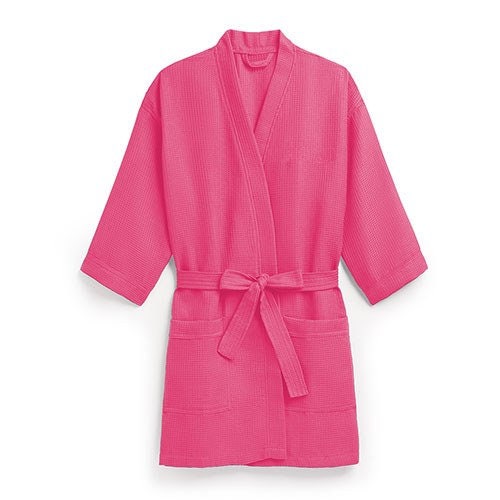 waffle dressing gown pink