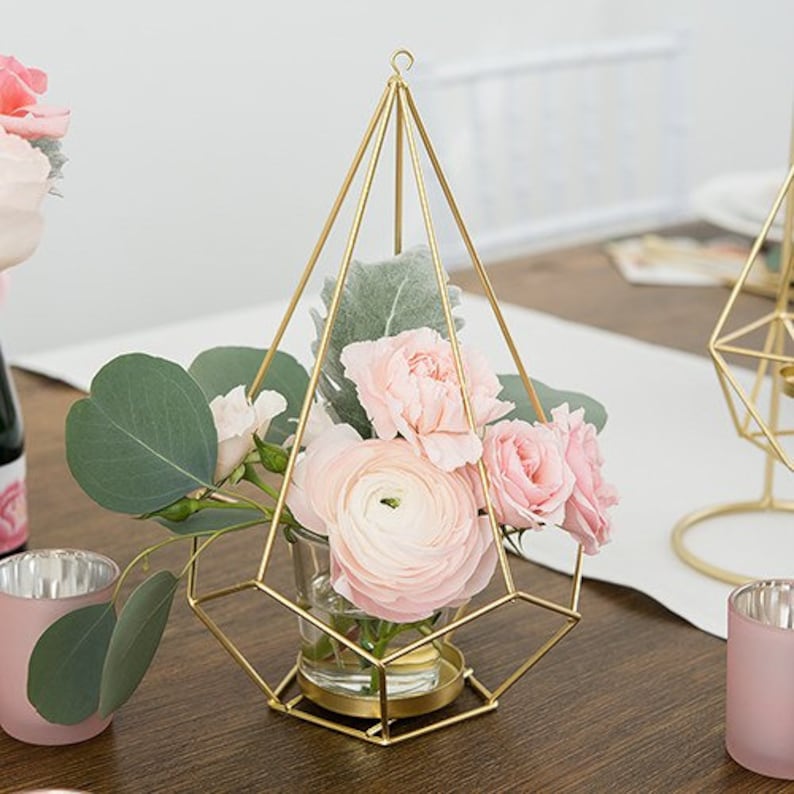 Geometric Centerpiece Base DIY Wedding DIY Home Decor Geometric Vase Geometric Candle Holder Bridal Shower Wedding Tablescape image 2