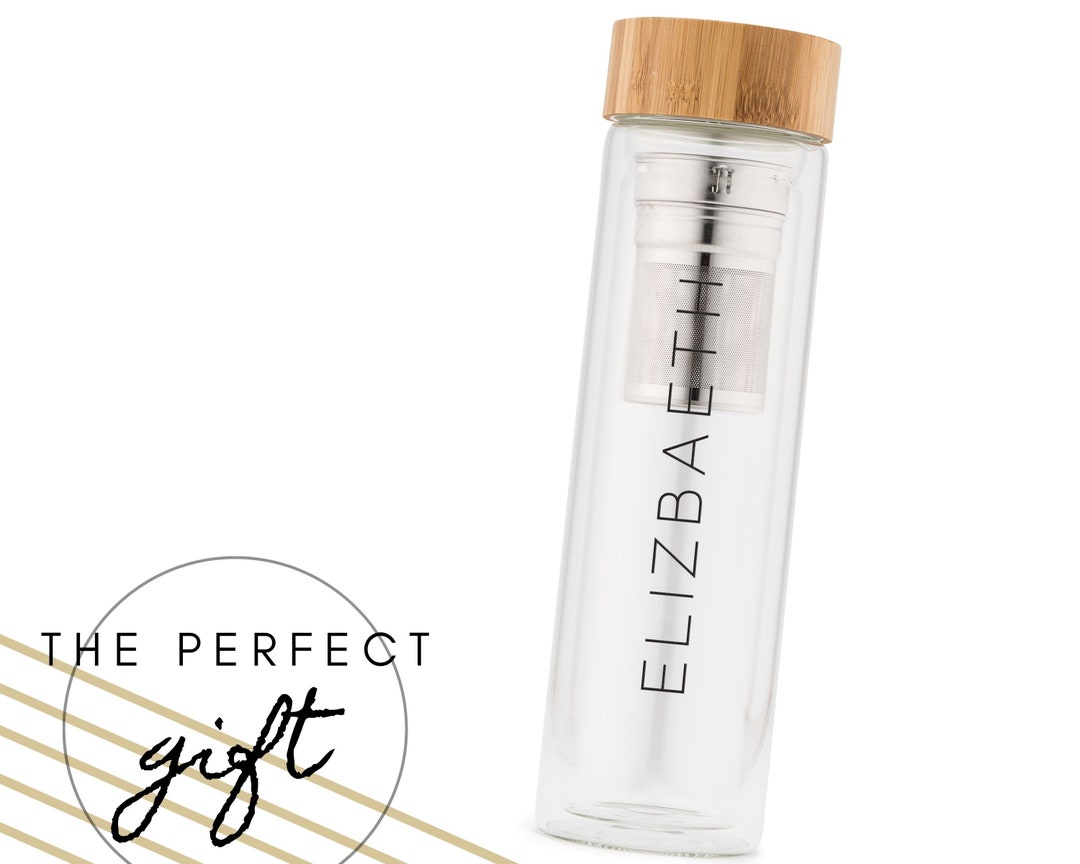 Personalized Tea Infuser - Glass Tea Infuser - Reusable Travel Tumbler ...