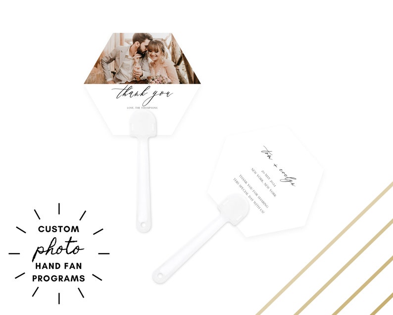 Custom Photo Hand Fan Programs - Hexagon