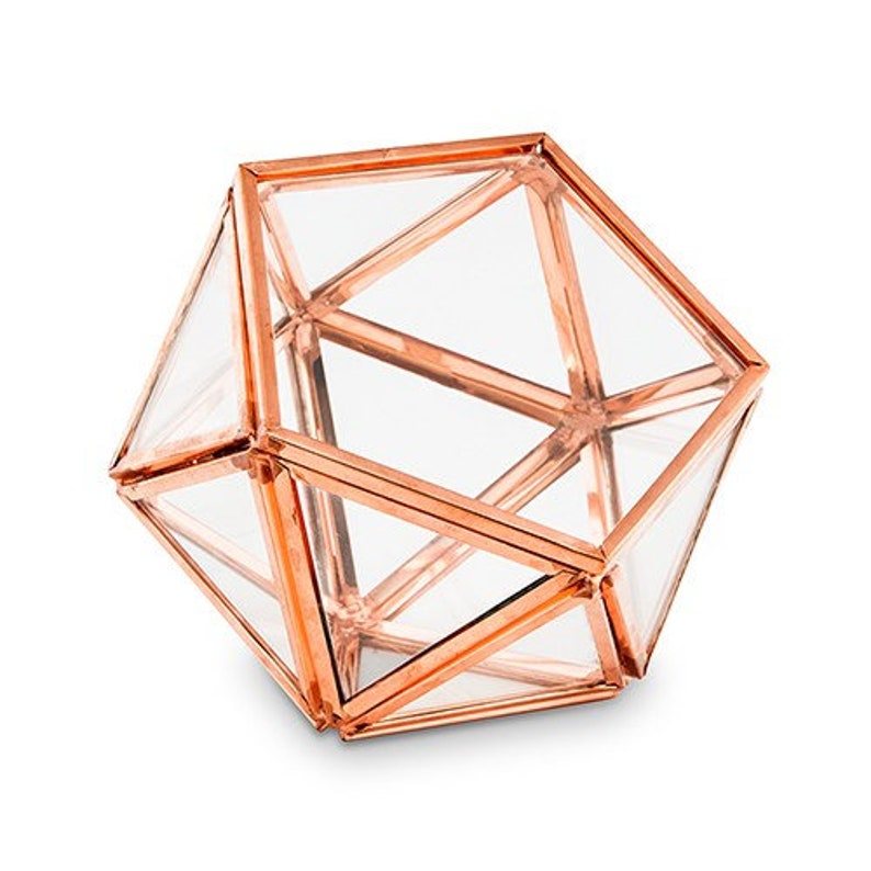 Geometric Terrarium Ring Box Copper Jewelry Box Geometric Wedding Gift Terrarium Ring Box Glass Ring Box Wedding Ring Box