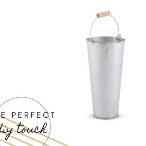 Galvanized Bucket - Small Flower Market Pail Vase - DIY Centerpiece - DIY Wedding - DIY Home Décor - Minimalist Flower Vase - Industrial