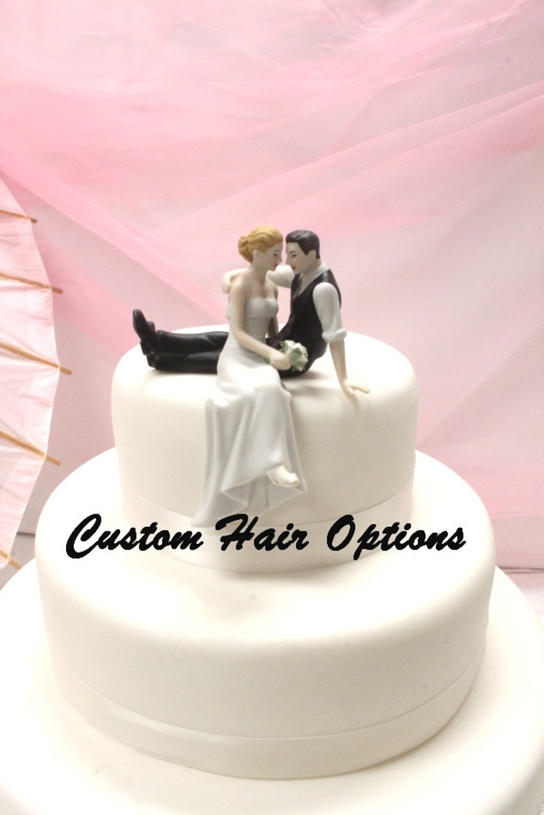 Custom Wedding Cake Topper - Romantic Cake Topper - Bride and Groom ...