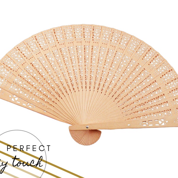 Folding Hand Fan - Wooden Hand Fan - Chinese Sandalwood Folding Fan - Wedding Favor For Outdoor Wedding - Bridesmaid Gift - Summer Wedding