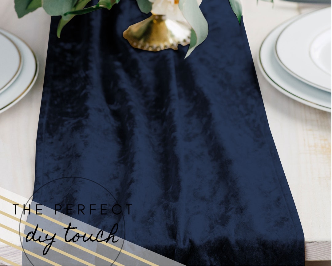 Navy Table Runner Velvet Table Runner Birthday Party Décor Etsy