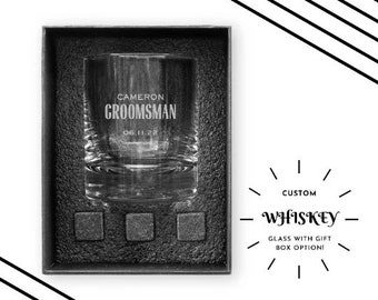 Customized Whiskey Glass - Personalized Whiskey Glass - Father's Day Gift - Gifts for Groomsmen - Best Man Gift - Bachelor Party Favor